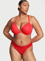 Victoria's Secret Lipstick Red Thong Lace Knickers - Image 1 of 4