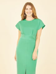 Yumi Green Scuba Kimono Sleeve Fitted Dress - Image 2 of 5