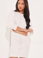 Elfenbein - Lipsy Strick-Pulloverkleid - Bild 1 von 4