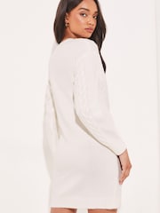 Elfenbein - Lipsy Strick-Pulloverkleid - Bild 2 von 4