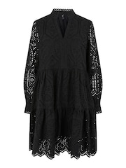 Y.A.S Black Broderie Long Sleeved Dress - Image 5 of 5