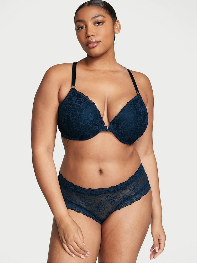 Victoria's Secret Noir Navy Blue Posey Lace Knickers - Image 1 of 3