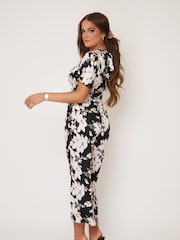 Girl In Mind Blush Floral Petite Laura Culotte Open Back Jumpsuit - Image 5 of 6