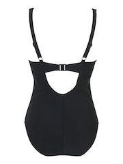 Pour Moi Black Underwired Bow Front Control Swimsuit - Image 5 of 5