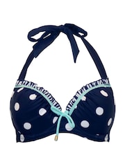 Pour Moi Blue Halter Beach House Bikini Top - Image 4 of 5