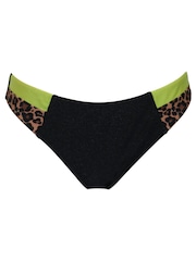 Pour Moi Black/ Lime Brief Colour Block Bikini Brief - Image 3 of 4