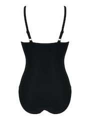 Pour Moi Black Mesh Ladder Detail Control Swimsuit - Image 5 of 5