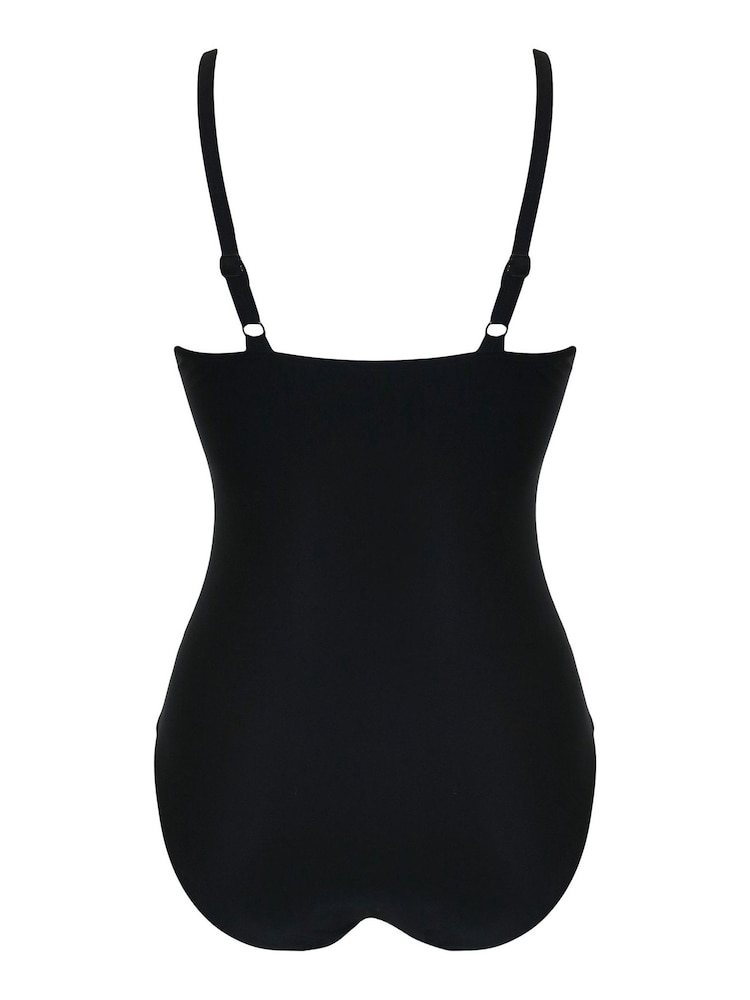 Pour Moi Black Mesh Ladder Detail Control Swimsuit - Image 5 of 5