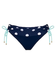 Pour Moi Blue Fold Over Beach House Bikini Brief - Image 4 of 5