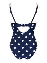 Pour Moi Navy Blue/ White/ Aqua Beach House Underwired Swimsuit - Image 5 of 5