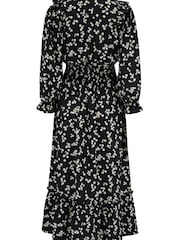Blümchenmuster, Schwarz - Pour Moi Maggie Gerüschtes Midikleid aus recyceltem Webstoff - Bild 5 von 5