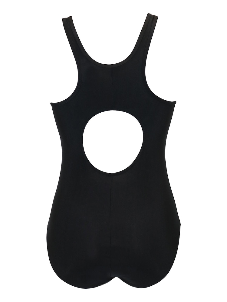 Pour Moi Black/Purple Energy Chlorine Resistant Recycled High Neck Zip Front Swimsuit - Image 5 of 5