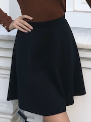 Lipsy Black Jersey Petite Flippy Mini Skater Skirt - Image 4 of 4
