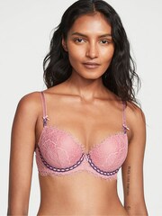 Victoria's Secret Dusk Mauve Pink Ribbon Slot Lightly Lined Demi Bra - Image 1 of 4