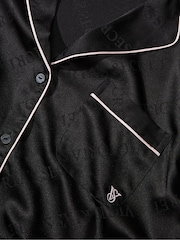Victoria's Secret Black Logo Satin Long Pyjama Set - Image 4 of 4