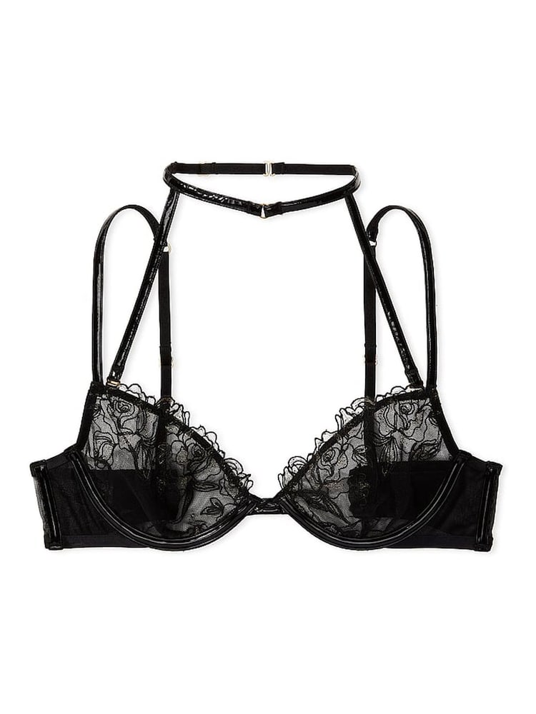 Victoria's Secret Black Embroidered Unlined Demi Bra - Image 3 of 3 Victoria's Secret Black Embroidered Unlined Demi Bra - Image 3 of 3