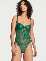 Victoria's Secret Spruce Green Lace Up Bodysuit - Image 1 of 3