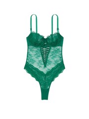 Victoria's Secret Spruce Green Lace Up Bodysuit - Image 3 of 3