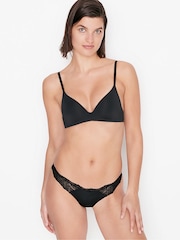 Victoria's Secret Black Lace Trim Cheeky Knickers - Image 1 of 3