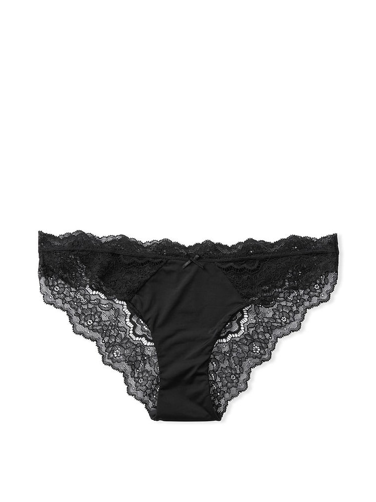 Victoria's Secret Black Lace Trim Cheeky Knickers - Image 3 of 3