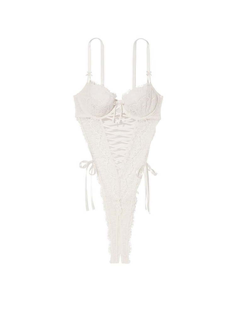 Victoria's Secret Coconut White Lace Bodysuit - Image 3 of 3