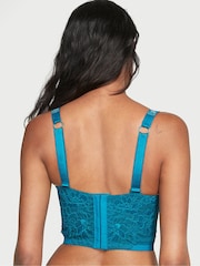 Victoria's Secret Evening Tide Blue Shine Strap Lace Push Up Bra Top - Image 2 of 5