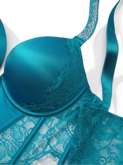 Victoria's Secret Evening Tide Blue Shine Strap Lace Push Up Bra Top - Image 5 of 5