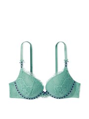 Victoria's Secret Parasail Green Lace Ribbon Slot Push Up Bra - Image 3 of 4
