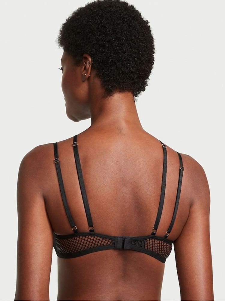 Victoria's Secret Black Fishnet Mesh Cut Out Demi Bra - Image 2 of 4