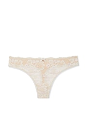 Victoria's Secret Marzipan Nude Lace Thong Knickers - Image 3 of 3