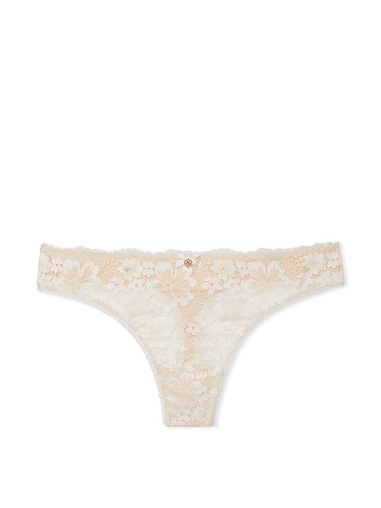 Victoria's Secret Marzipan Nude Lace Thong Knickers - Image 3 of 3