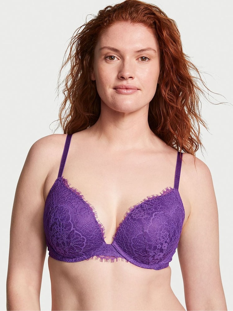 Victoria's Secret Violetta Purple Lace Push Up Bra - Image 1 of 3