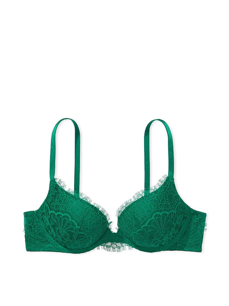 Victoria's Secret Spruce Green Lace Push Up Bra - Image 3 of 3