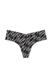 Victoria's Secret Black Victoria Script Print Knickers - Image 3 of 3