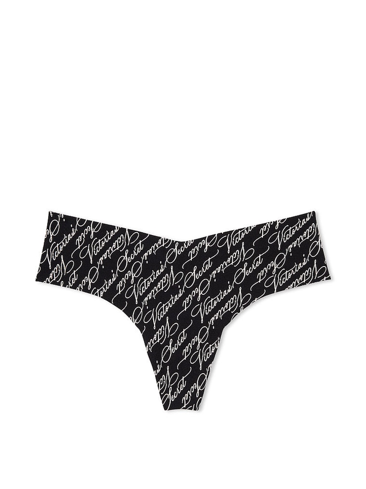Victoria's Secret Black Victoria Script Print Knickers - Image 3 of 3