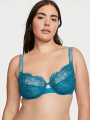Victoria's Secret Evening Tide Blue Lace The Fabulous Full Cup Bra - Image 1 of 4