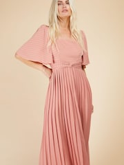 Pink - Little Mistress Kariertes Kleid mit plissiertem Saum, Koralle/Rosa - Bild 2 von 4