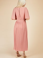 Pink - Little Mistress Kariertes Kleid mit plissiertem Saum, Koralle/Rosa - Bild 4 von 4