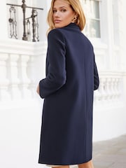 Friends Like These Navy Blue Petite Tailored Double Breasted Coat - Image 4 of 4