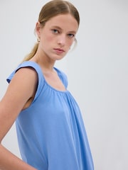 Gap Blue Ruffle Hem Crew Neck Mini Dress - Image 3 of 3