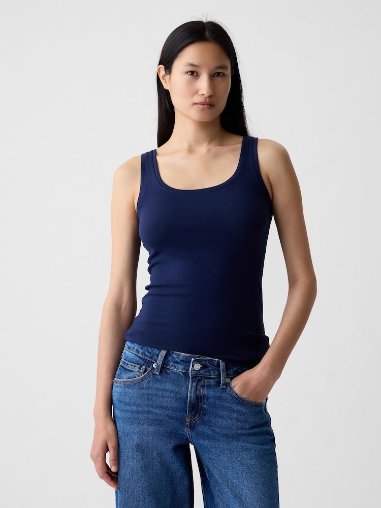 Gap Navy Blue Modern Cotton-Modal Vest - Image 1 of 4