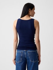 Gap Navy Blue Modern Cotton-Modal Vest - Image 2 of 4