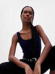 Gap Navy Blue Modern Cotton-Modal Vest - Image 4 of 6