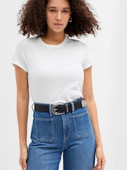 Gap White Short Sleeve Crew Neck Forever Soft T-Shirt - Image 1 of 1