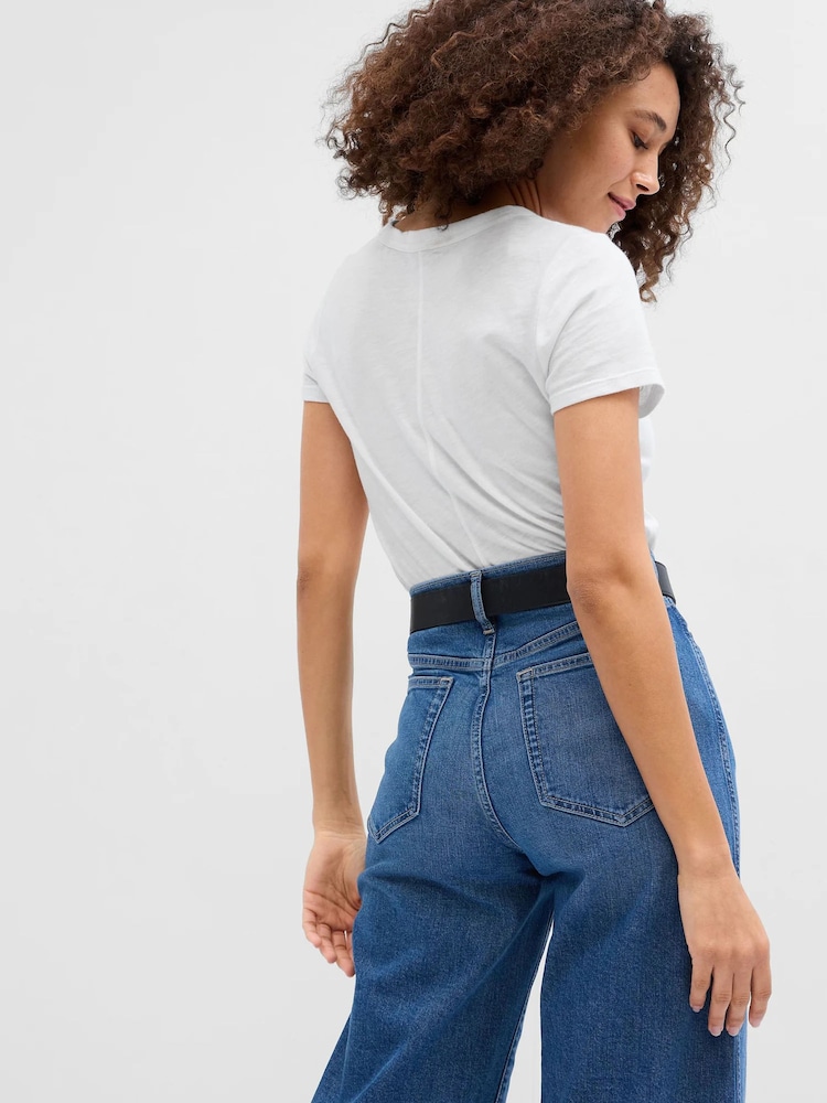 Gap White Short Sleeve Crew Neck Forever Soft T-Shirt - Image 2 of 3