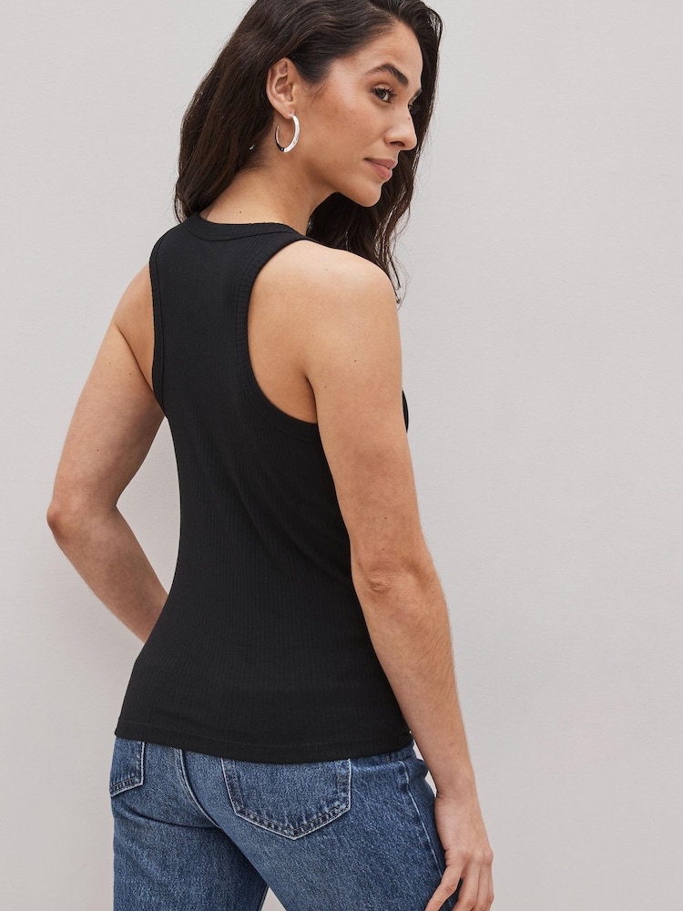 Gap Black High Neck Vest Tank Top - Image 2 of 4