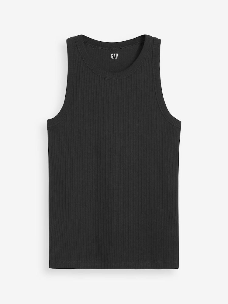 Gap Black High Neck Vest Tank Top - Image 4 of 4 Gap Black High Neck Vest Tank Top - Image 4 of 4