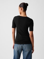 Gap Black Short Sleeve Modern Cotton-Modal Crew Neck T-Shirt - Image 2 of 4