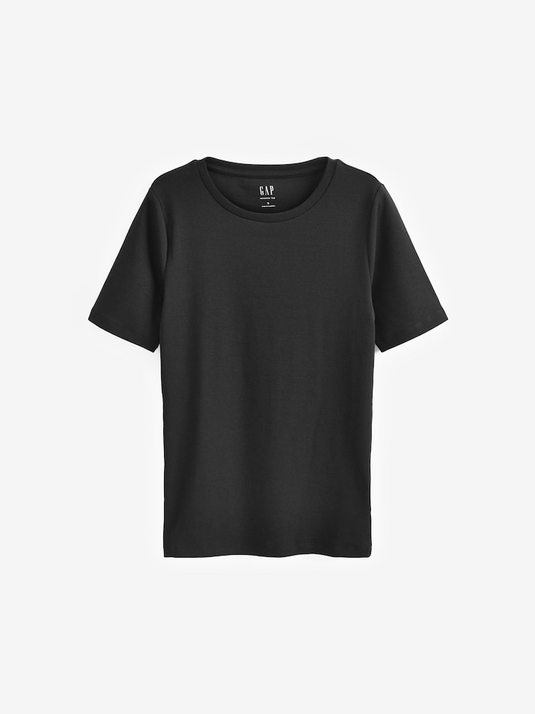 Gap Black Short Sleeve Modern Cotton-Modal Crew Neck T-Shirt - Image 4 of 4