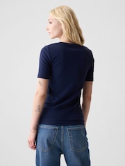 Gap Blue Short Sleeve Modern Cotton-Modal Crew Neck T-Shirt - Image 2 of 4